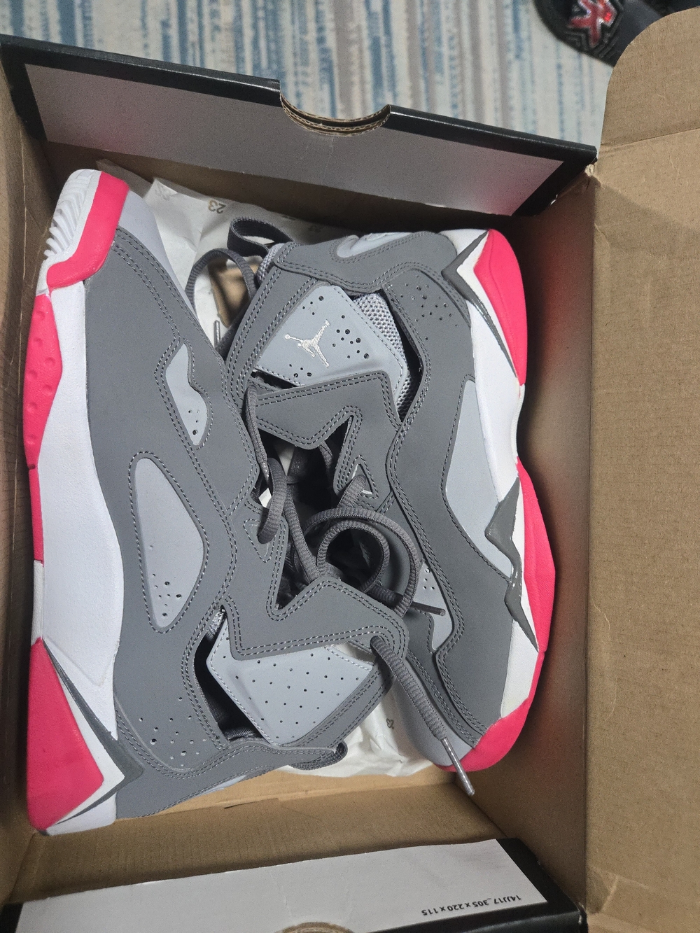 Jordan Retro Sneakers Gray White Hot Pink